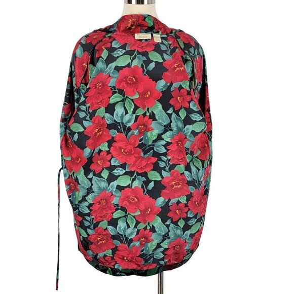 Vintage Victorias Secret Kimono Womens OS Red Floral Satin Robe Y2K 90s Romantic - Picture 10 of 13